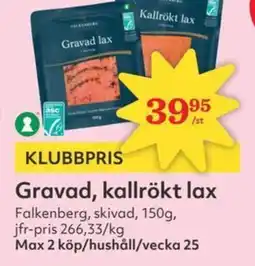 Östenssons Gravad, kallrökt lax erbjuda