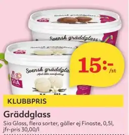 Östenssons SIA GLASS Gräddglass erbjuda