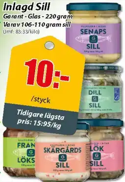 Extra Mjällby Stormarknad GARANT Inlagd sill erbjuda