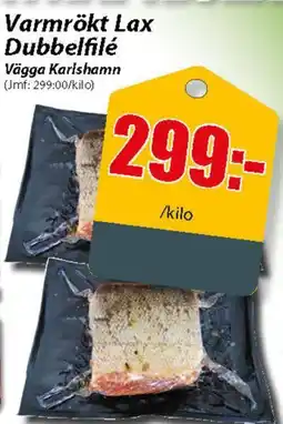 Extra Mjällby Stormarknad Varmrökt lax dubbelfilé erbjuda