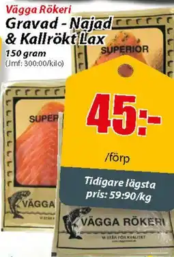Extra Mjällby Stormarknad Gravad-najaderee & kallrökt lax erbjuda