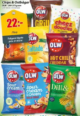Extra Mjällby Stormarknad OLW Chips & ostbågar erbjuda