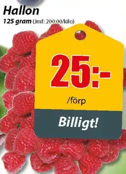 Extra Mjällby Stormarknad Hallon erbjuda