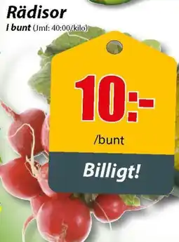 Extra Mjällby Stormarknad Rädisor erbjuda