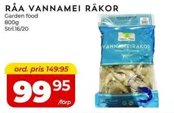 Matrix Butikerna GARDEN FOOD Råa vannamei räkor erbjuda