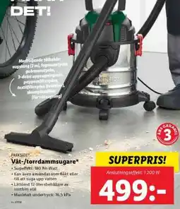 Lidl PARKSIDE Våt-/torrdammsugare erbjuda