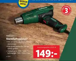 Lidl PARKSIDE Värmluftspistol erbjuda