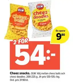 Coop Extra Cheez snacks erbjuda