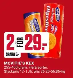 ÖoB MCVITIE’S KEX erbjuda