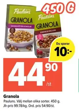 Coop Extra Granola erbjuda