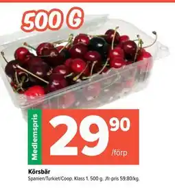 Coop Extra Körsbär erbjuda