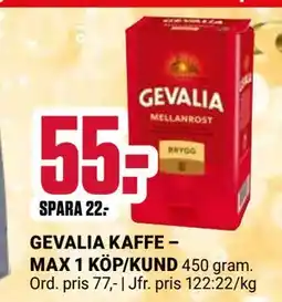 ÖoB GEVALIA KAFFE – MAX 1 KÖP/KUND erbjuda