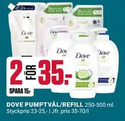 ÖoB DOVE PUMPTVÅL/REFILL erbjuda
