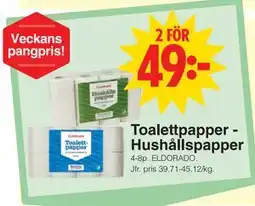 Matöppet Toalettpapper Hushållspapper erbjuda