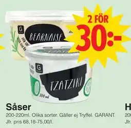 Matöppet Såser erbjuda