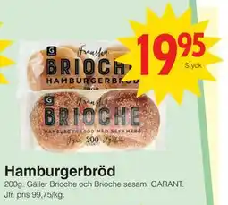 Matöppet Hamburgerbröd erbjuda