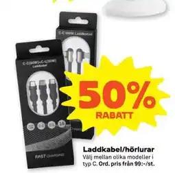 Stora Coop Laddkabel/hörlurar erbjuda