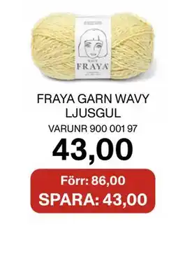 Selfmade FRAYA GARN WAVY LJUSGUL erbjuda