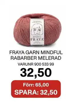 Selfmade FRAYA GARN MINDFUL RABARBER MELERAD erbjuda