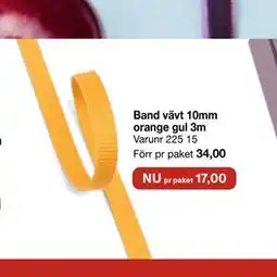 Selfmade Band vävt 10mm orange gul 3m erbjuda
