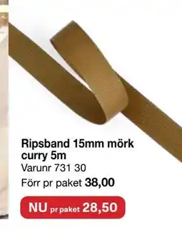 Selfmade Ripsband 15mm mörk curry 5m erbjuda