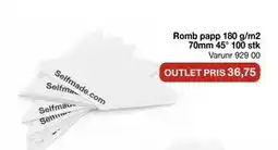Selfmade Romb papp 180 g/m2 70mm 45° 100 stk erbjuda