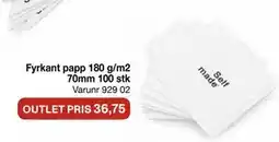 Selfmade Fyrkant papp 180 g/m2 70mm 100 stk erbjuda