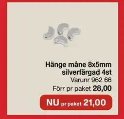 Selfmade Hänge måne 8x5mm silverfärgad 4st erbjuda