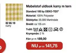 Selfmade Møbelstof uldlook karry m tern erbjuda