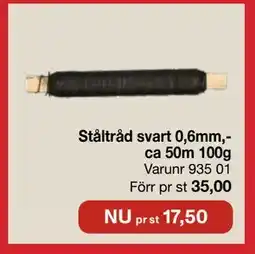 Selfmade Ståltråd svart 0,6mm,ca 50m 100g erbjuda