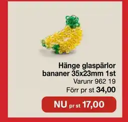Selfmade Hänge glaspärlor bananer 35x23mm 1st erbjuda
