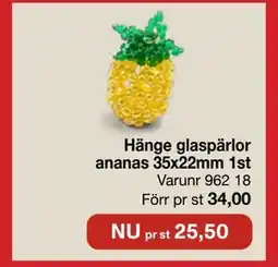 Selfmade Hänge glaspärlor ananas 35x22mm 1st erbjuda
