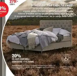 Mio 20% PÅ CAPE FAREWELL SÄNGSERIE I TYG ROMO erbjuda