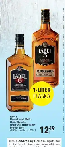Citti Label 5 Blended Scotch Whisky Classic Black eller Single Grain Scotch Whisky Bourbon Barrel erbjuda