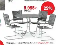 Mio Utegrupp med bord och 4 karmstolar erbjuda