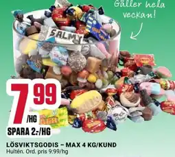 ÖoB Lösviktsgodis - max 4 kg/kund erbjuda