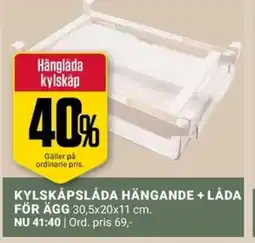 ÖoB Kylskåpslåda hängande + låda för ägg erbjuda