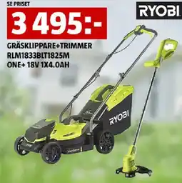 Bauhaus Gräsklippare+trimmer rlm1833blt1825m one+ 18v 1x4.0ah erbjuda