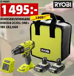 Bauhaus Borrskruvdragare r18dd4-2c2og one+ 18v 2x2,0ah erbjuda