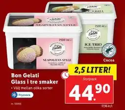 Lidl Bon Gelati Glass i tre smaker erbjuda