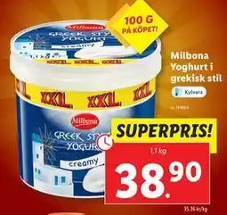 Lidl Milbona Yoghurt i grekisk stil erbjuda