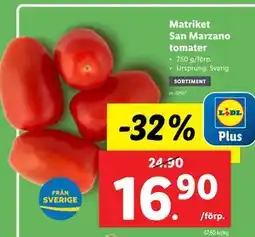 Lidl Matriket San Marzano tomate erbjuda