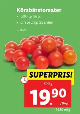 Lidl Körsbärstomater erbjuda