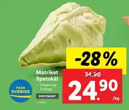 Lidl Matriket Spetskål erbjuda
