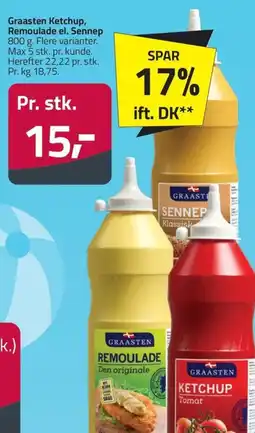 Fleggaard Graasten ketchup, remoulade el. sennep erbjuda
