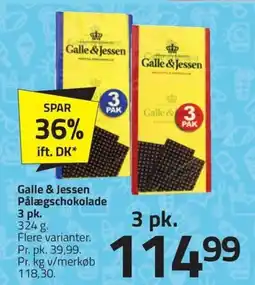 Fleggaard GALLE & JESSEN Pålægschokolade 3 pk. erbjuda