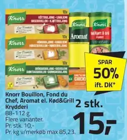 Fleggaard KNORR Bouillon, fond du chef, aromat el. kød&grill krydderi erbjuda