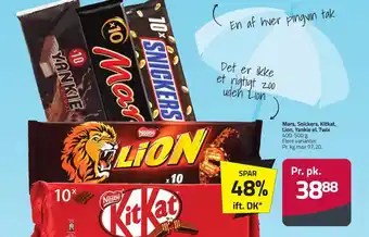 Fleggaard Mars, snickers, kitkat, lion, yankie el. twix erbjuda