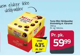 Fleggaard Toms mini skildpadder almindelig el. karamel erbjuda