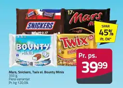 Fleggaard Mars, snickers, twix el. bounty minis erbjuda